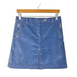 Brooks Brothers Y2K Corduroy Mini Skirt Size 4 Soft Blue Light Academia